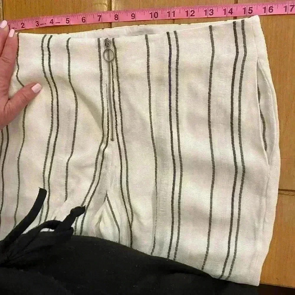 Womens Palazzo Striped Wide Leg Flowing white black pockets Proenza Schouler 6 - Picture 8 of 11